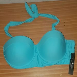 Turquoise halter swimsuit top